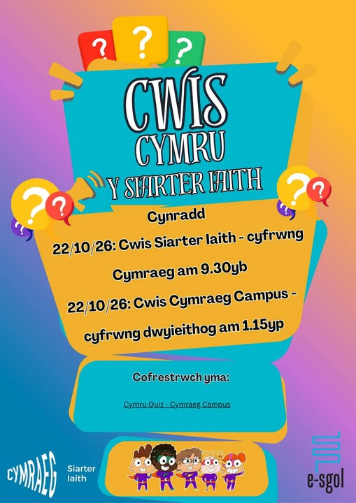 poster gwybodaeth cwis cymru