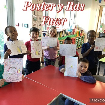 students with their posters