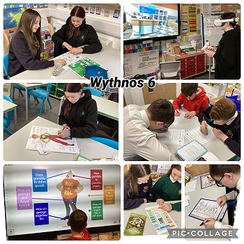 collage o luniau o gweithgareddau wsos 6