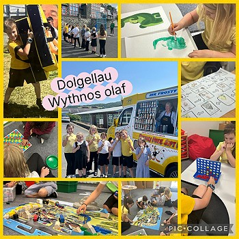 Casgliad o luniau o plant Dolgellau yn cymrhyd rhan mewn wahanol weithgareddau