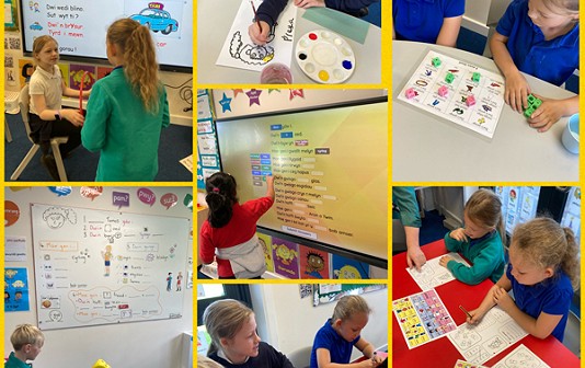 collage of week 2 activities at Ysgol Cymerau